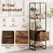 Costway 5-Tier Bookshelf with 4 Open Shelves Storage Drawer Modern Book Storage Organizer Brown/White